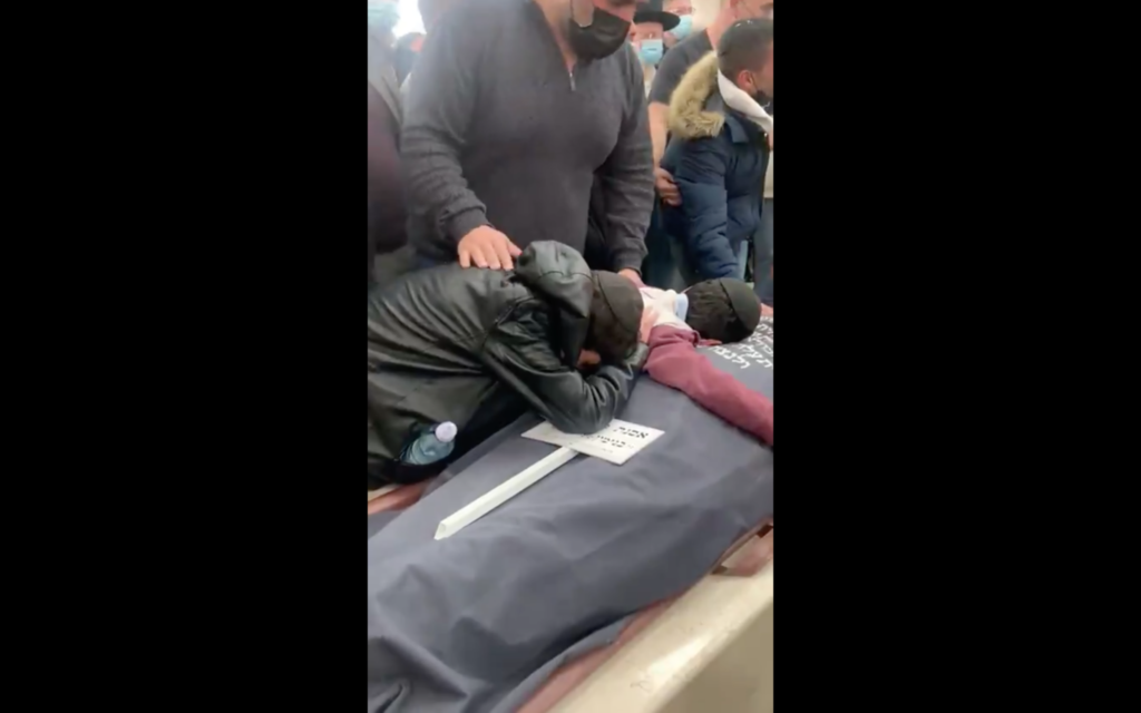Screenshot from video of the funeral