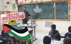 Palestinian Grade 5 class exercise… Colour in a Palestinian flag, dripping with blood, against the backdrop of the Dome of the Rock