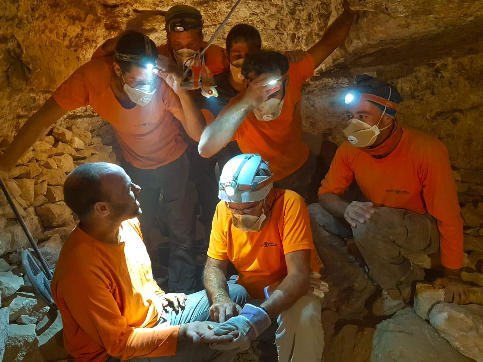 .The moment of the discovery of the scroll. Photo by Highlight Films