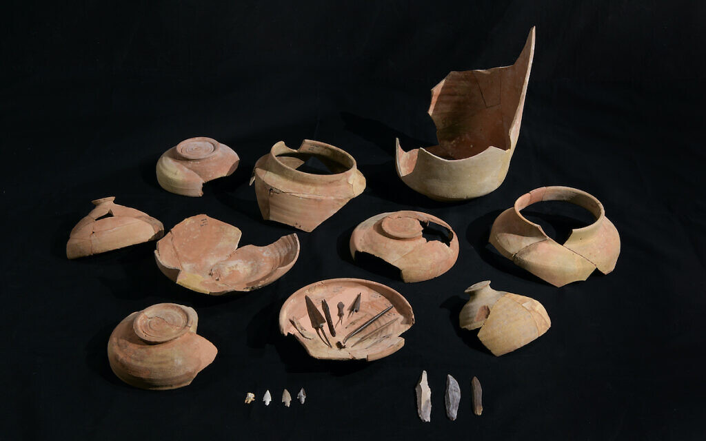 Qumran broken Jars and Arrowehads were found. Photo Dafna Gazit Israel Antiquities Authority