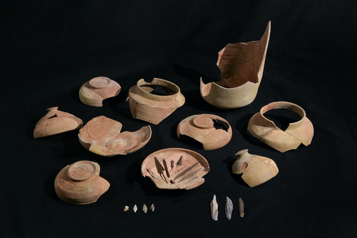 Qumran broken Jars and Arrowehads were found. Photo Dafna Gazit Israel Antiquities Authority