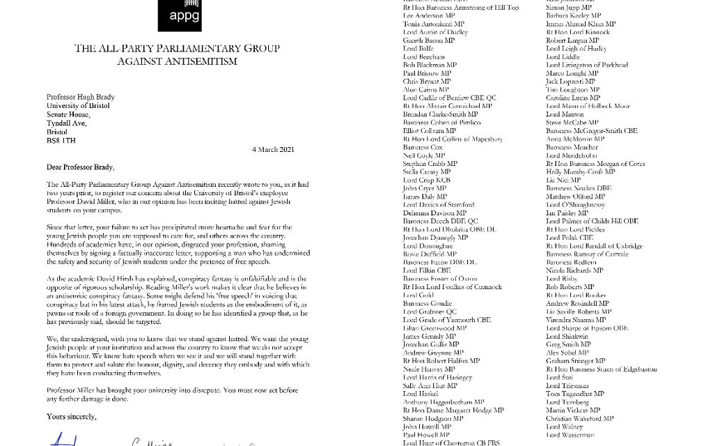 Letter sent by the APPG Against Antisemitism