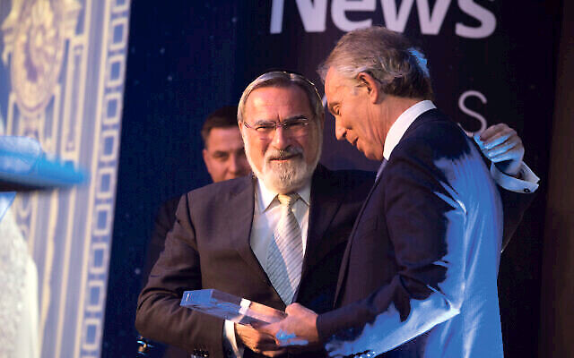 Lord Sacks with Tony Blair at The Jewish News Night of Heroes. (C) Blake Ezra Photography Ltd.