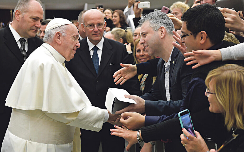 Oscar-nominated film-maker  Evgeny Afineevsky greets pope Frances: 'I have not changed my faith because of him, but I have changed my way of living'