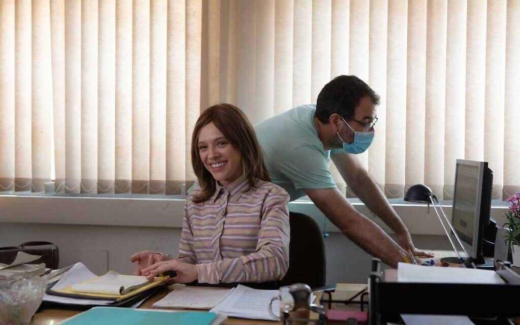 Shira Haas during the making of Shtisel series 3 (Credit: Vered Adir)