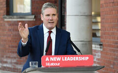 Labour leader Sir Keir Starmer delivers his keynote speech during the party's online conference.