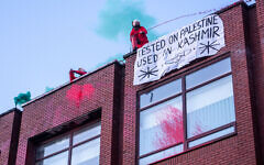 Handout photo issued by Palestine Action of protesters in Oldham, where at least five people have been arrested after protests at a factory which pro-Palestinian activists claim supplies weapons to Israel. Handout photo issued by Palestine Action of protesters in Oldham, where at least five people have been arrested after protests at a factory which pro-Palestinian activists claim supplies weapons to Israel.