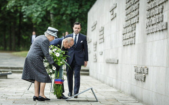 HRH Her Majesty the Queen and HRH Prince Phillip visiting the former Nazi concentration camp Bergen-Belsen in 2015