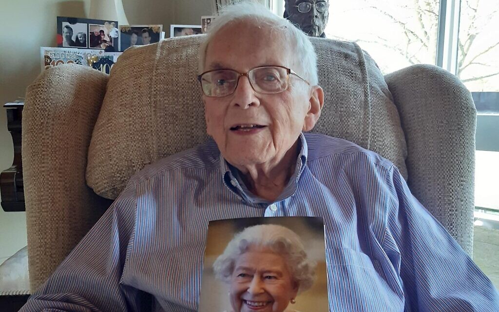 Freddie with his card from the Queen to celebrate turning 100 on Saturday