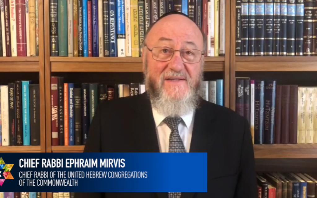 Chief Rabbi Mirvis during the Yom HaShoah ceremony