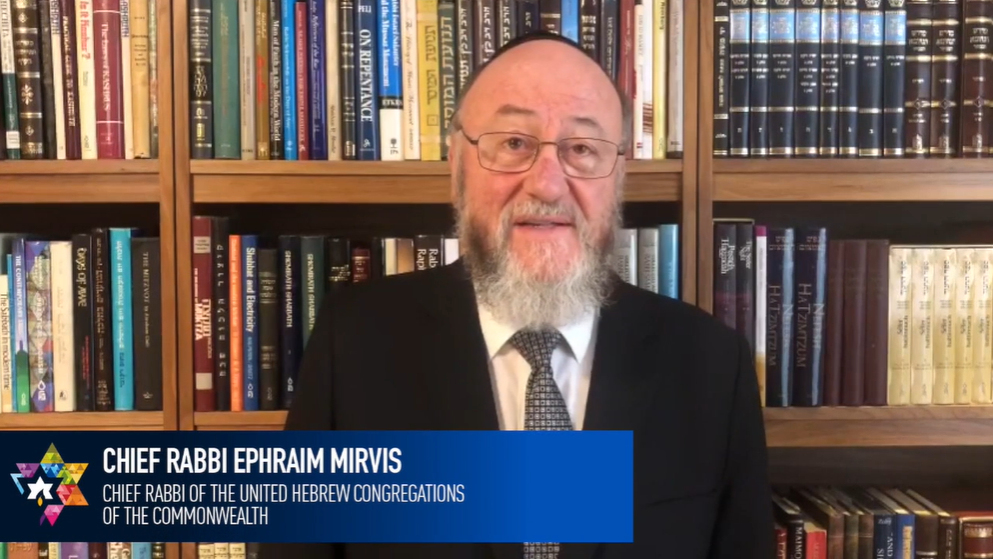 Chief Rabbi Mirvis during the Yom HaShoah ceremony