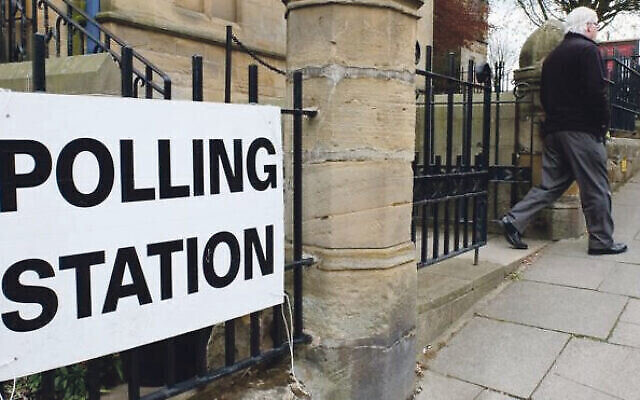 Polling station on election day