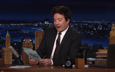 Jimmy Fallon was confused reading Israel's response to his Twitter hashtag game. (Screenshot from YouTube)