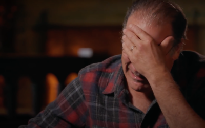 Mandy on Finding Your Roots, breaking into tears upon hearing that his family had been murdered