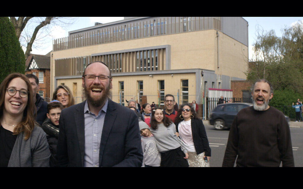 Brondesbury Park synagogue's community outside the shul.