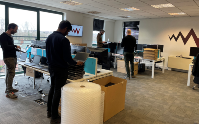 WWCS' team turned its office into a space to clean and distribute laptops