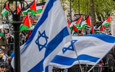A pro Palestine demonstration in Whitehall opposite Downing Street, opposing Israel's latest plans to move Palestinian residents of Jerusalem. Credit: Guy Bell/Alamy Live News