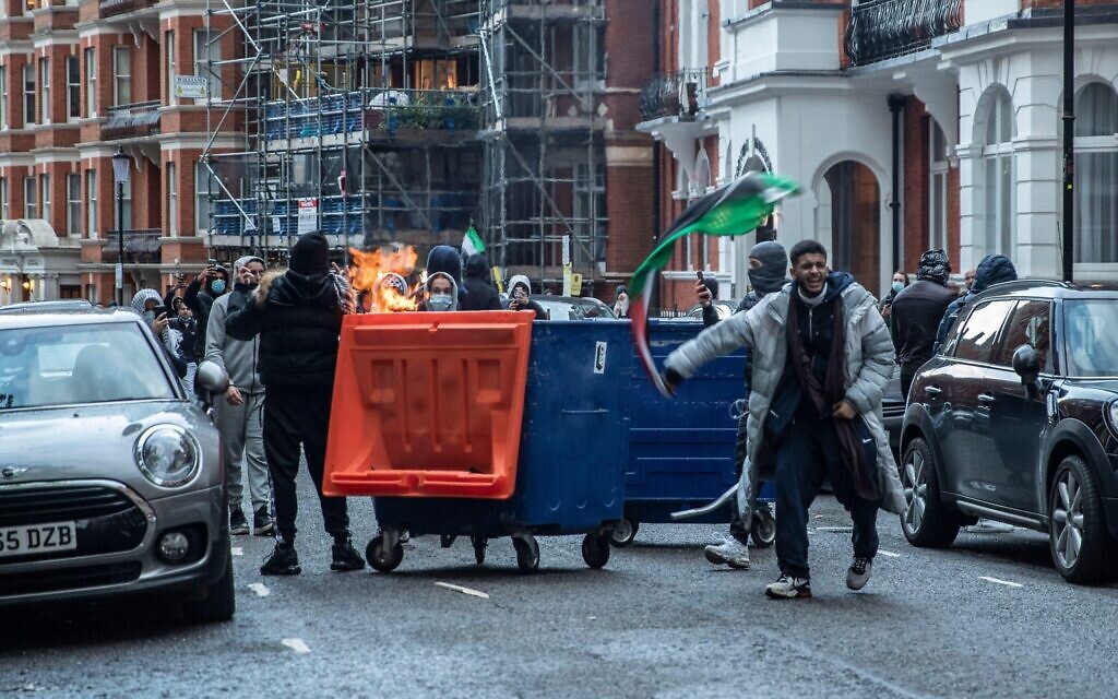 Hamas supporters on the streets of London on Saturday. Hamas supporters on the streets of London on Saturday.