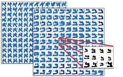 Maps show the aleph and bet characters from the Scrolls