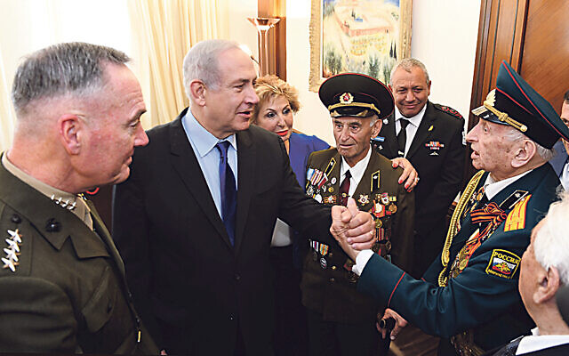 Chairman of the Joint Chiefs of Staff, General Joseph Dunford, meets with Israeli Prime Minister Benjamin Netanyahu in his office in Jerusalem, and then tours Yad Vashem Holocaust Museum and lays a wreath at the Hall of Remembrance in memory of the victims of the Holocaust.