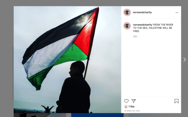 Norwood's Instagram account was hacked with a Palestinian flag posted, including the phrase: "From the river to the sea Palestine will be free"