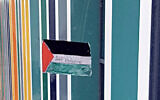 Palestine flag on a window