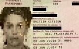 The British passport that Ayelet Balaban received in June 2021, with her place of birth listed as Occupied Palestinian Territories instead of Jerusalem (courtesy) via Times of Israel