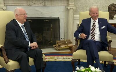 Reuven Rivlin meets Joe Biden in the White House on Monday (Photo: The White House)