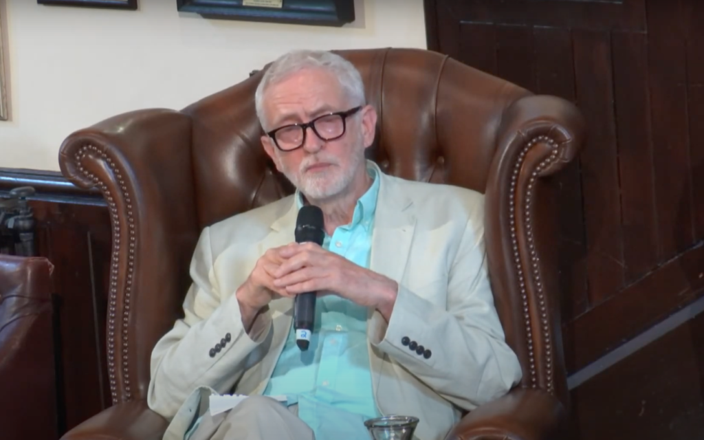 Jeremy Corbyn speaking at the debate