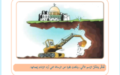 One example in Palestinian textbooks of a conspiracy theory that Israel removed stones from historic sites. Pic: The International Legal Forum (ILF)