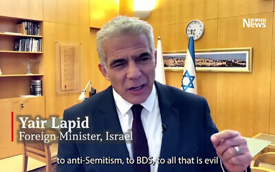 Israeli Foreign Minister Yair Lapid criticised Ben & Jerry's decision (Photo: Jewish News TV)