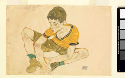Egon Schiele’s Young Boy Breaks Down is in the exhibit