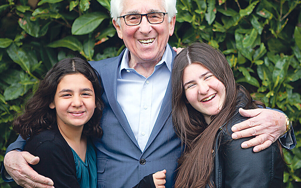 Saul Erner, 86, with his granddaughters. He came to the UK with his mother and sisters aged five when the Germans invaded Belgium. His father was killed by the Gestapo. Credit: Sian Bonnell