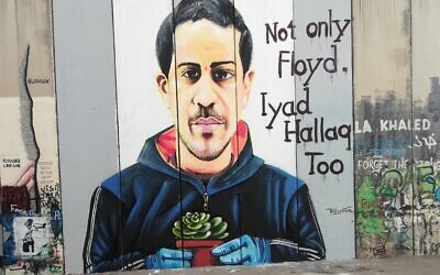 A mural depicting Iyad Al Hallaq on the wall in the city of Bethlehem. (Wikipedia: Source https://www.flickr.com/photos/161316741@N04/50025343731/ Author Seka Hamed) Via Jewish News
