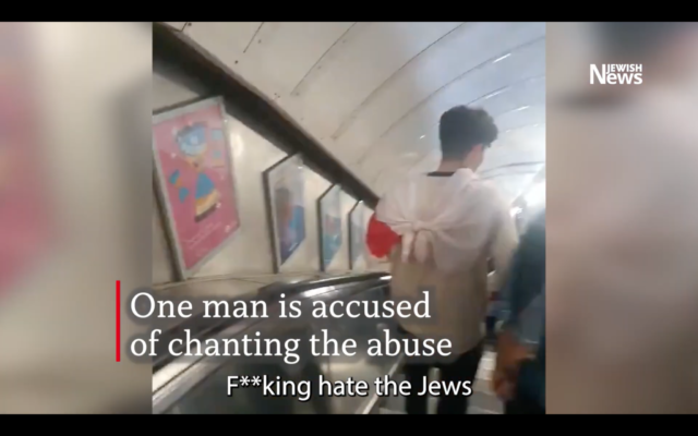 Clip from JN video showing antisemitic chanting on the underground