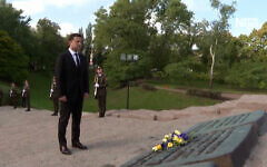 Volodymur Zelenskiy at the Babyn Yar memorial on Wednesday Volodymur Zelenskiy at the Babyn Yar memorial on Wednesday
