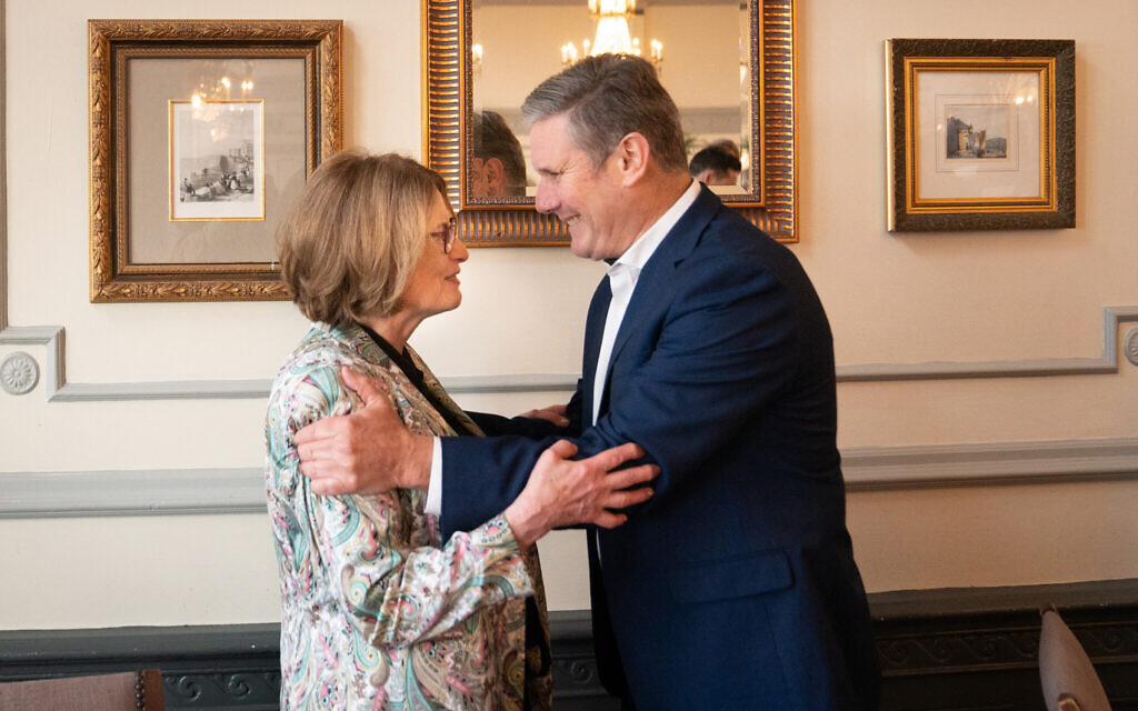 Labour leader SirKeir Starmer welcomes Louise Ellman to the Labour Party conference in Brighton. The former MP who quit Labour over its handling of anti-Semitism has rejoined following changes to the party's rules on discrimination. Picture date: Tuesday September 28, 2021.