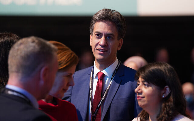 Ed Miliband ahead of the keynote speech of Sir Keir Starmer at the 2021 Labour Party conference in Brighton.