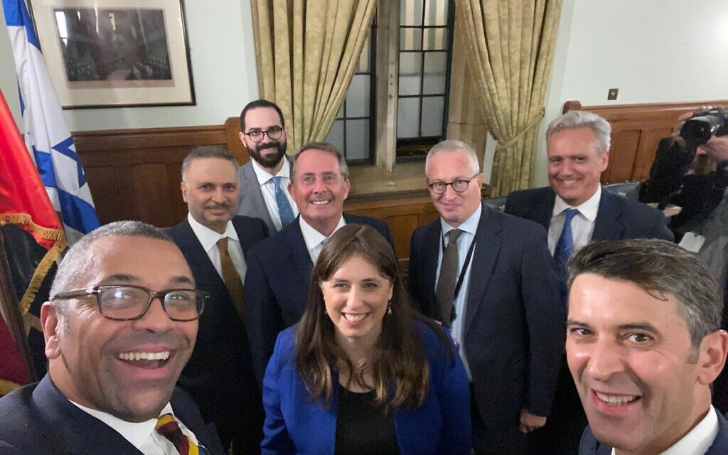 Mansoor Abulhoul, James Cleverly, Tzipi Hotovely, Anwar Gargash, Farhad Binali