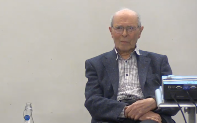 Screenshot from a video by JW3, featuring an interview with Mervyn Taylor
