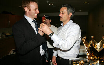 Ex Chelsea manager Jose Mourinho with Chelsea's ex Director of Communications Simon Greenberg after Chelsea had won the Premiership title, April 29, 2006. (Photo by Darren Walsh/Chelsea via Getty Images)