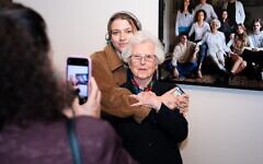 Holocaust survivor Agnes Kaposi and her granddaughter during the Generations: Portraits of Holocaust Survivors exhibition at the I,perial War Museum  (© Derryn Vranch / Royal Photographic Society)