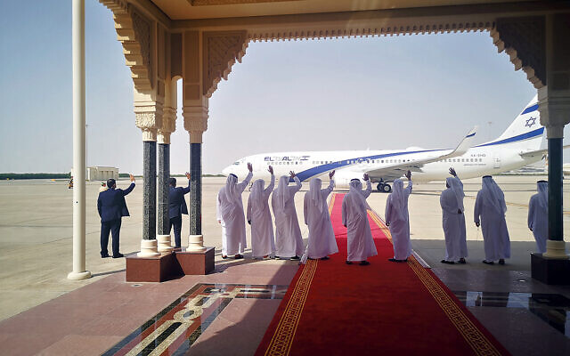 The first flight from Israel to the UAE lands in 2020 after the signing of the Abraham Accords.