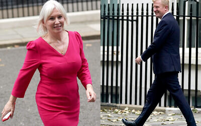 Newly appointed Culture Secretary Nadine Dorries leaves 10 Downing Street, as former Culture Secretary Oliver Dowden, who has been appointed Minister without Portfolio in the Cabinet Office leaves 10 Downing Street