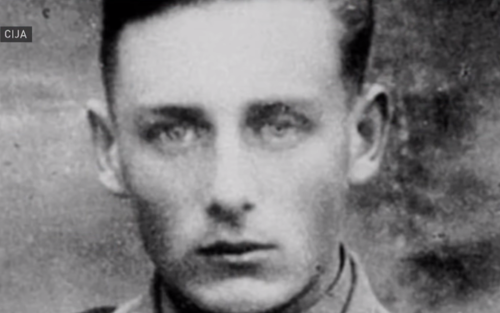 A photo of Helmut Oberlander when he was a translator for a Nazi death squad. (Screenshot)
