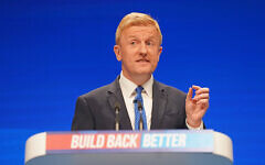Conservative Party chairman Oliver Dowden during his speech at the Conservative Party Conference in Manchester. Conservative Party chairman Oliver Dowden during his speech at the Conservative Party Conference in Manchester.