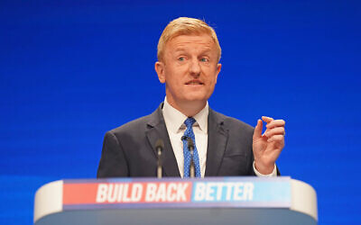 Conservative Party chairman Oliver Dowden during his speech at the Conservative Party Conference in Manchester.