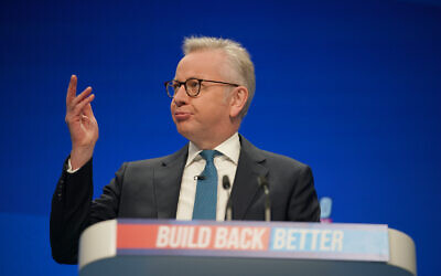 Communities Secretary Michael Gove giving his keynote address during the Conservative Party Conference in Manchester. Picture date: Monday October 4, 2021.