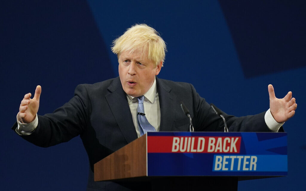 Prime Minister Boris Johnson delivers his keynote speech to the Conservative Party Conference in Manchester. Picture date: Wednesday October 6, 2021.