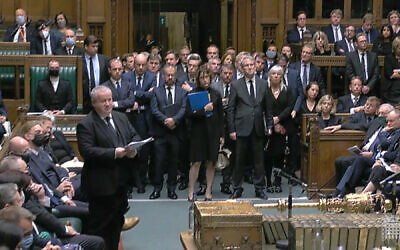 SNP Wesminster leader Ian Blackford speaks in the chamber of the House of Commons, Westminster, as MPs gather to pay tribute to Conservative MP Sir David Amess, who died on Friday after he was stabbed several times during a constituency surgery in Leigh-on-Sea, Essex.